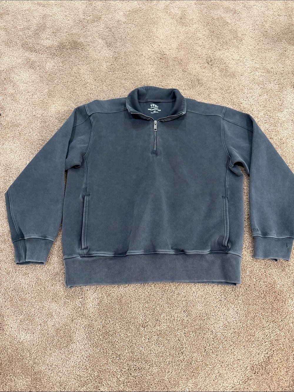 Y.P. Navy Blue Quarter-Zip Pullover Sweatshirt - Women's